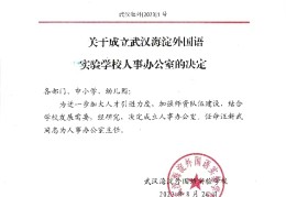 关于成立学校人事办公室的决定
